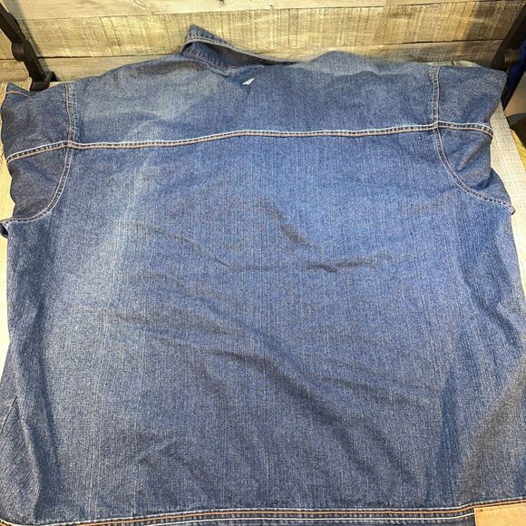 Rocawear Denim Jacket 3XL Jay Z Hip Hop Streetwear Blue Logo Stitch Macau - Picture 4 of 4